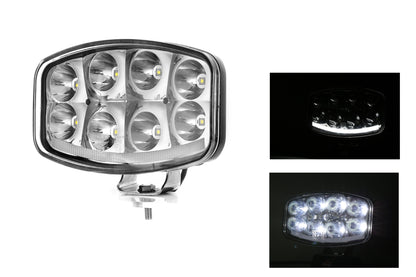 Нов мощен 64W LED Фар Халоген Лампа с Три Функции Неон Neon Ефект 12V - 24V Бяла светлина 6500LM