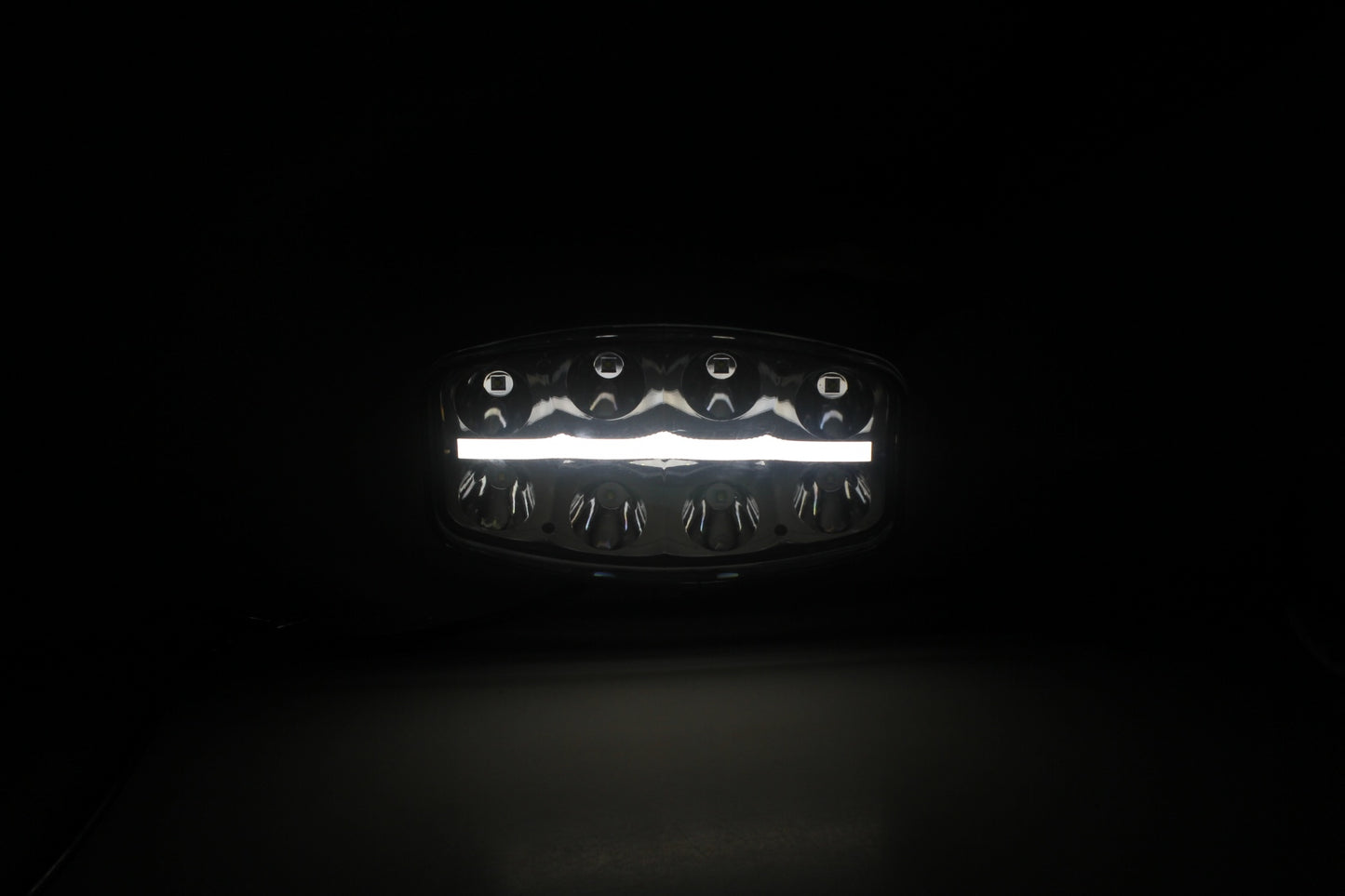 Нов мощен 64W LED  Фар Халоген с Три Функции Неон Neon ефект 12-24V Бяла светлина 6500LM
