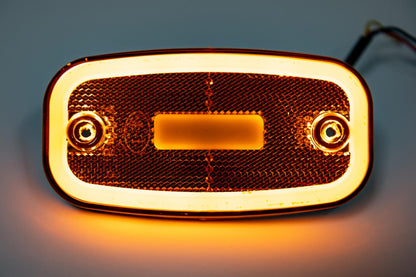 LED Светодиоден Габарит, 122mm x 63mm, Оранжев, Жълт, Неон Ефект, Три Функции,12V-24V