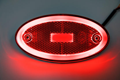 LED Светодиоден Габарит, 116mm x 60mm, Червен, Неон Ефект, Три Функции,12V-24V