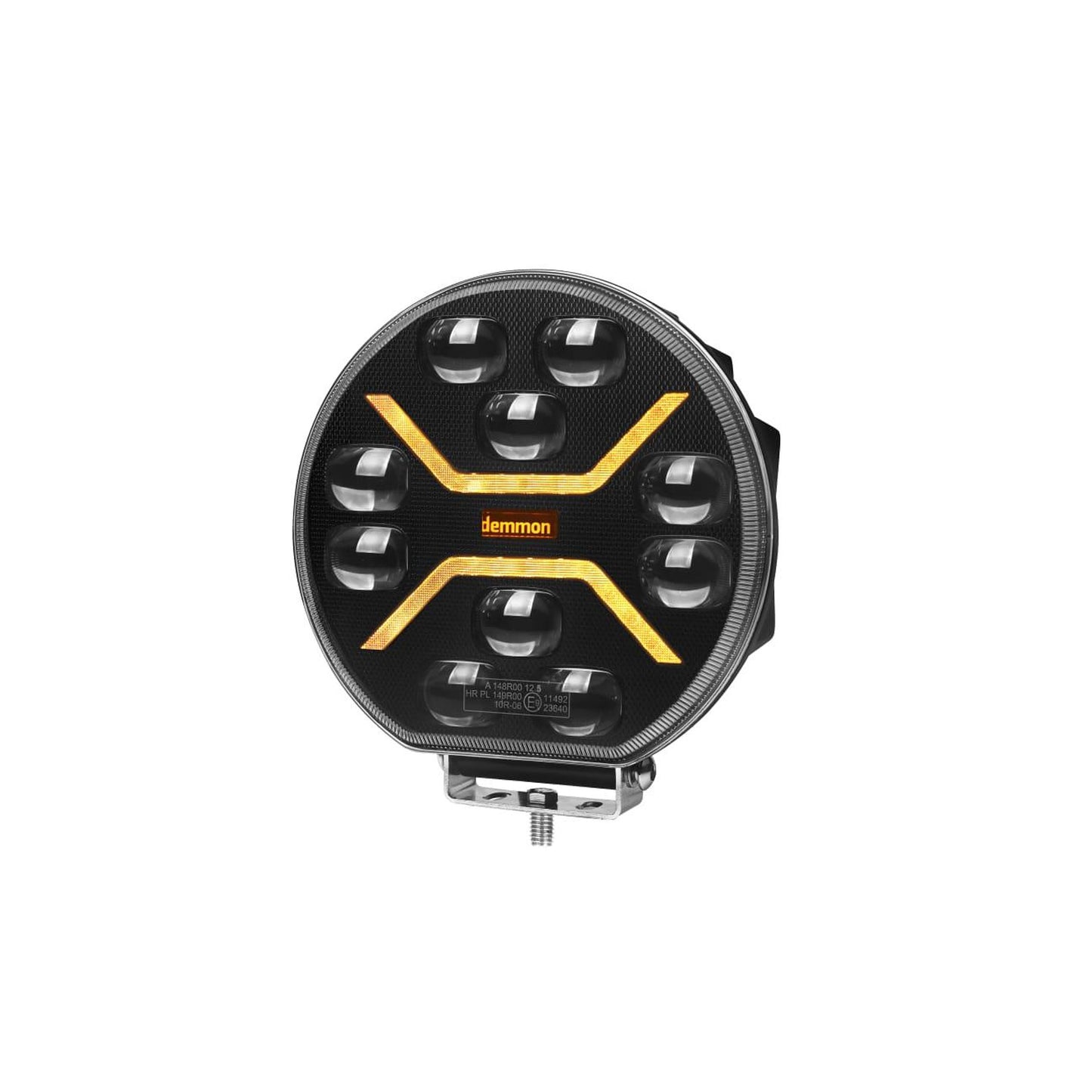 1бр Диоден фар с бял+оранжев габарит LED + DRL 70W Ø220мм 12V 24V Е-Mark Е9