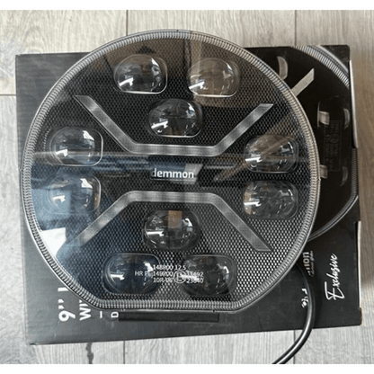 Диоден фар с бял+оранжев габарит LED + DRL 70W Ø 220мм 9" 12V/24V Е-Mark Е9