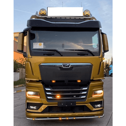 Диоден фар с бял+оранжев габарит LED + DRL 70W Ø 220мм 9" 12V/24V Е-Mark Е9