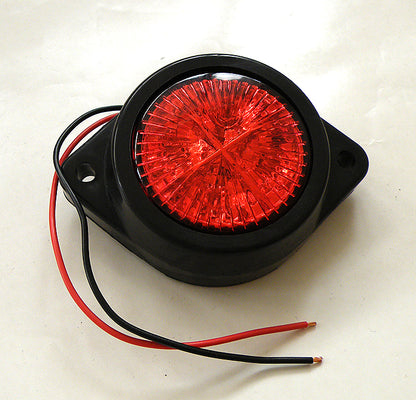 1 брой LED червен кръгъл диоден габарит маркер токос 5 диода 24V за камион бус ван каравана платформа кемпер и др. 60 мм
