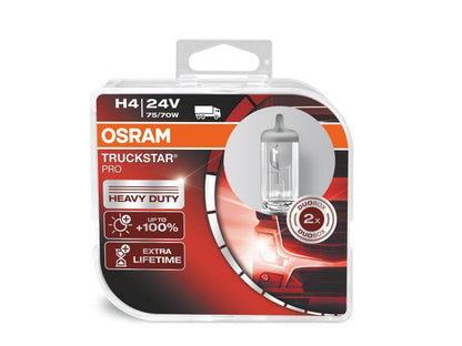 Комплект 2 броя халогенни крушки Osram H4 Truckstar Pro 24V, 75/70W, P43t
