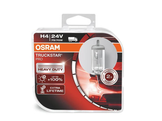 Комплект 2 броя халогенни крушки Osram H4 Truckstar Pro 24V, 75/70W, P43t