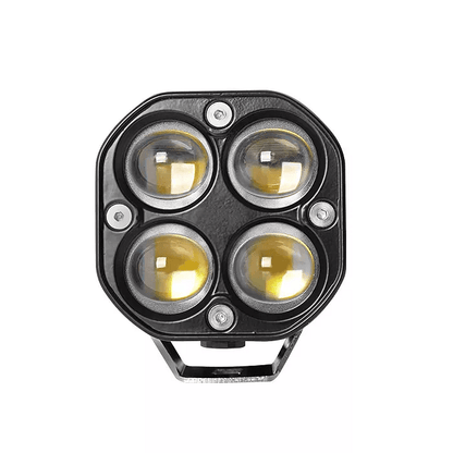 Комплект 2бр 3" 60W квадратни LED работни светлини с бяла и жълта светлина, 12V/24V