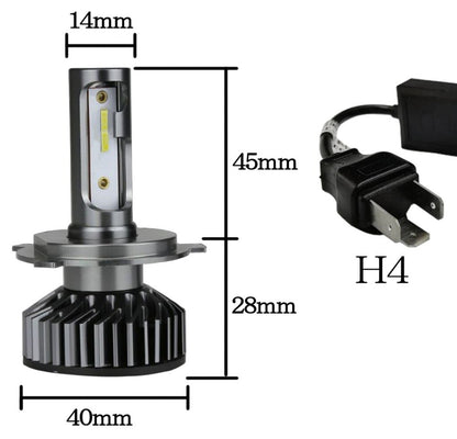 Комплект 2бр F2 Мини LED крушки H4 80W +300% светлина, CANBUS модул