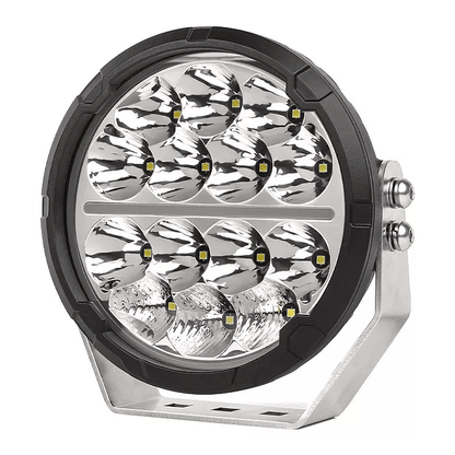 Комплект 2бр Кръгли LED бойни фарове / прожектори + бяла и оранжева DRL светлина 6.5" 150W, 10850lm