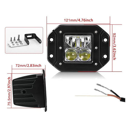 Комплект 2бр LED халогени 5" 20W за вграждане в броня