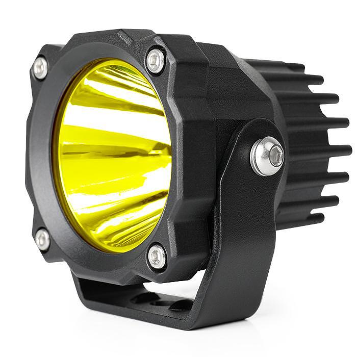 Комплект 2бр Мощни жълти LED прожектори 3" 60W, 4500lm, 12/24V, Жълта светлина, Светлинен Лъч до 320м