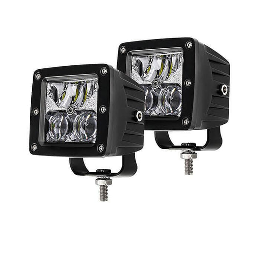 Комплект квадратни 3.5" 20W 9D LED работни халогени, прожектори 12V/24V 2372lm