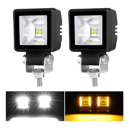 Комплект 4бр LED халогени / работни светлини, основна и оранжева (DRL) светлина 12V-24V + подарък инсталация