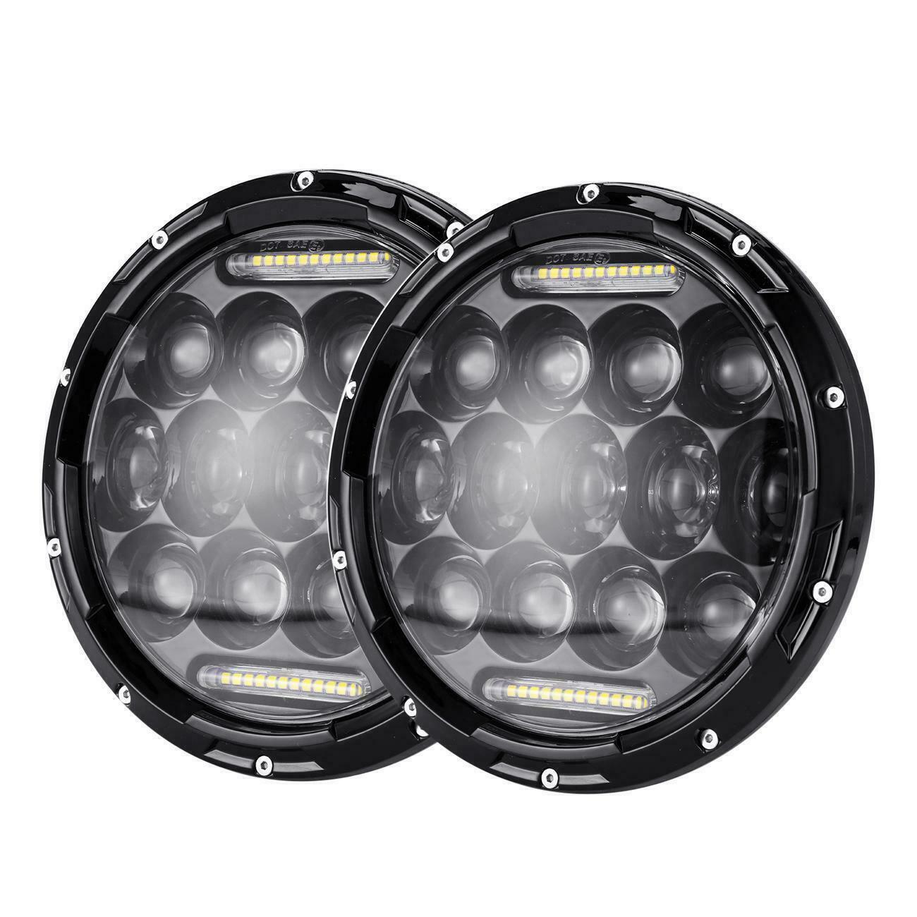 Комплект Кръгли LED фарове 7" 70W H4 букса, къси, дълги и дневни