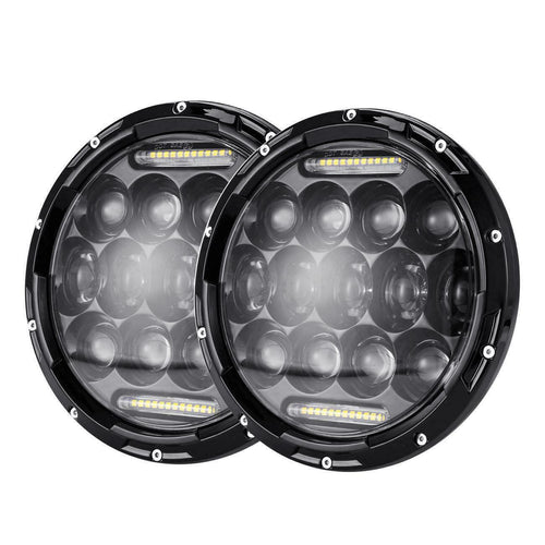 Комплект Кръгли LED фарове 7" 70W H4 букса, къси, дълги и дневни