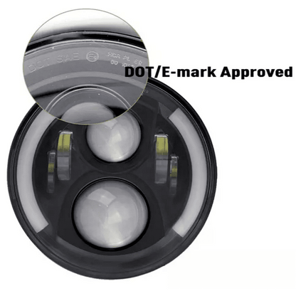 Комплект Кръгли LED фарове 7" 80W H4 букса, къси, дълги, дневни и мигач