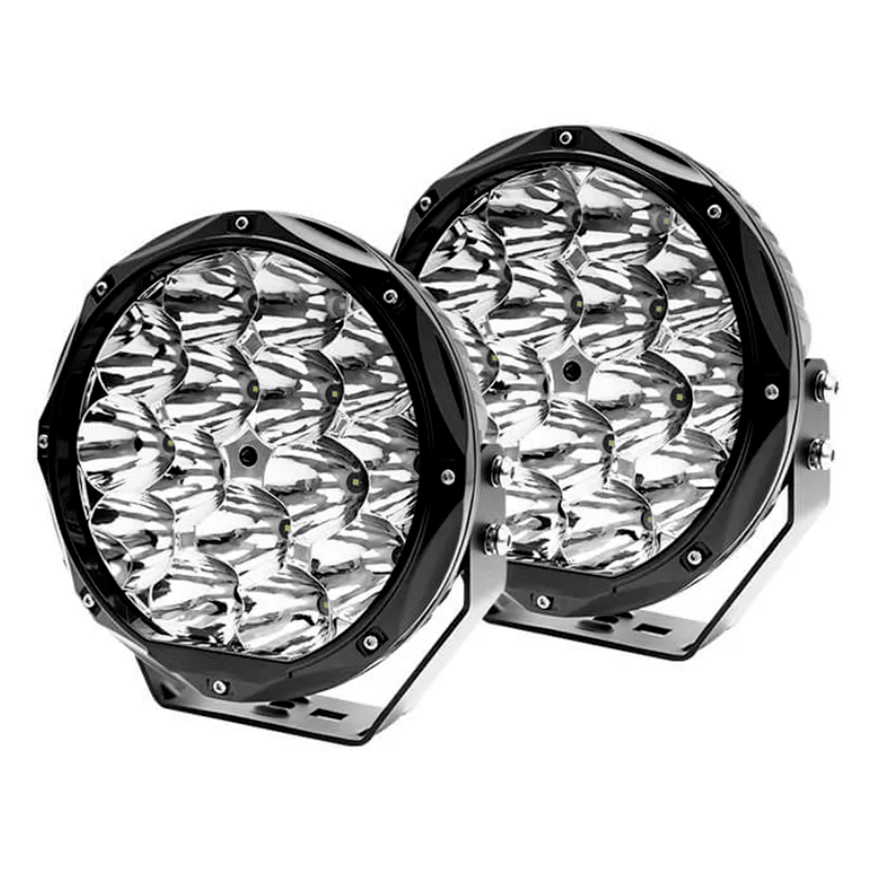 Комплект 2бр Кръгли LED бойни фарове / прожектори 8.6" 150W, лъч до 800м, OSRAM led чип