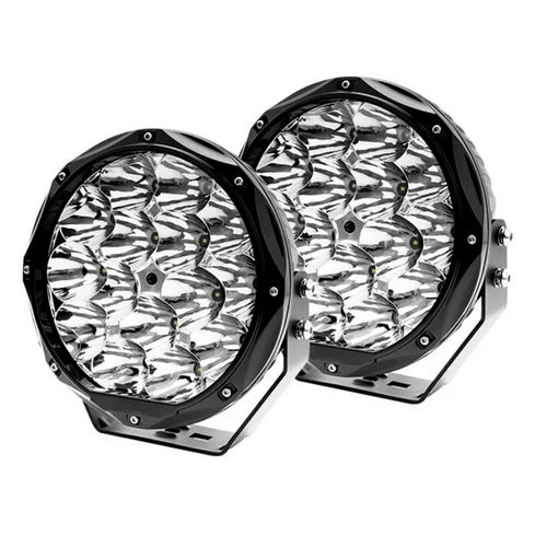 Комплект 2бр Кръгли LED бойни фарове / прожектори 8.6" 150W, лъч до 800м, OSRAM led чип