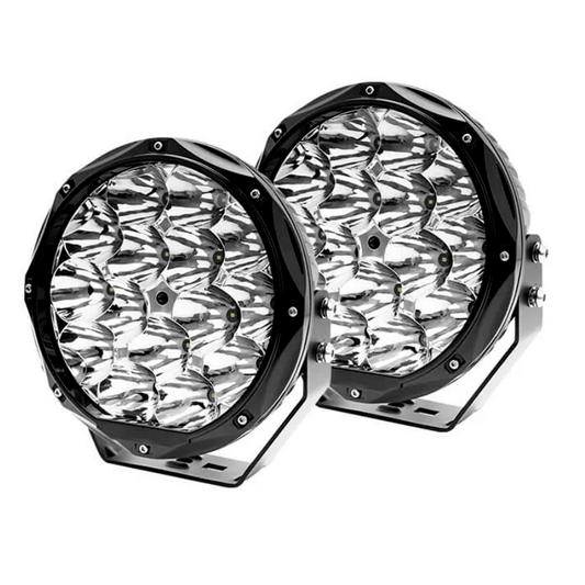 Комплект 2бр Кръгли LED бойни фарове / прожектори 8.6" 150W, лъч до 800м, OSRAM led чип