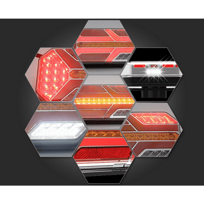 Комплект LED Диодни Стопове, Динамичен Мигач, 7 Функции, 12/24V