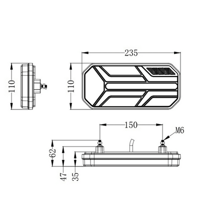 Комплект LED Диодни Стопове, Динамичен Мигач, 7 Функции, 12/24V