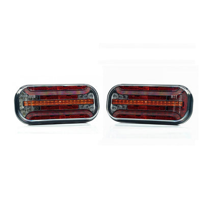 Комплект LED стопове с динамичен мигач, ляв и десен, 7 функции, Е-Мark, 12V-24V, с кабел