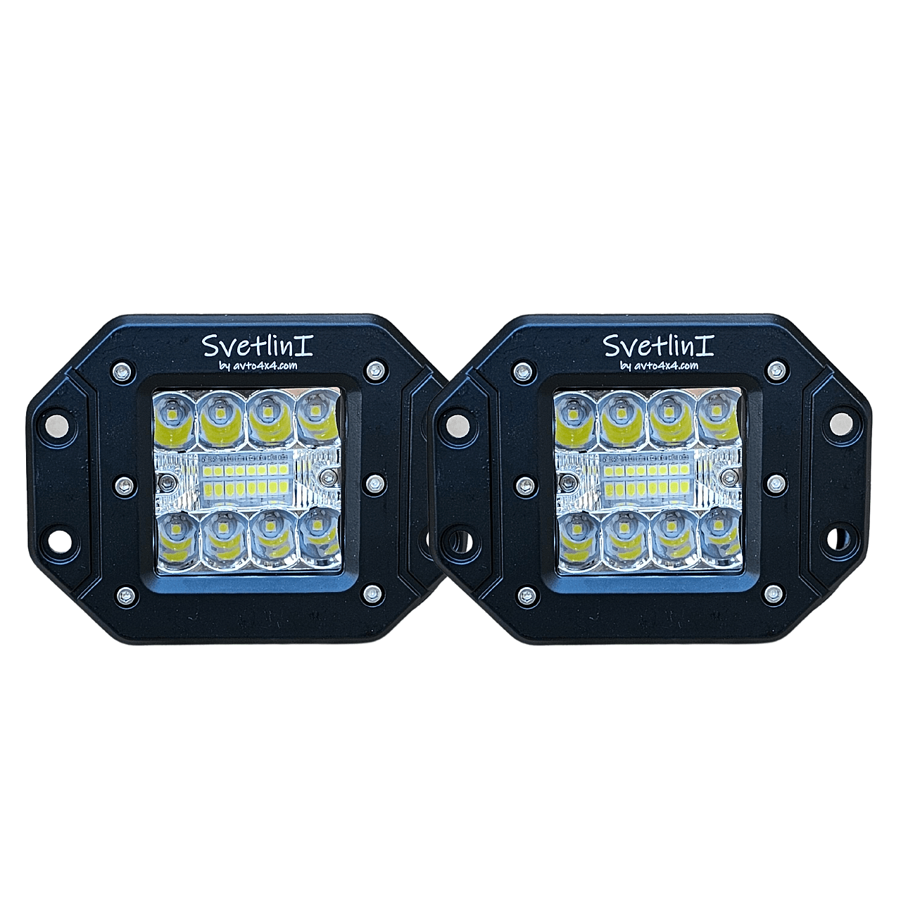 Комплект мощни LED халогени 5" 42W за вграждане в броня