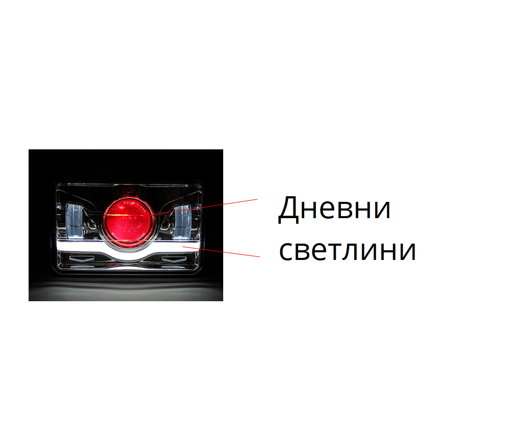 Комплект Правоъгълни LED фарове 4x6" 70W H4 букса, 3 светлини