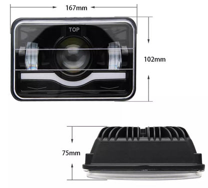 Комплект Правоъгълни LED фарове 4x6" 70W H4 букса, 3 светлини