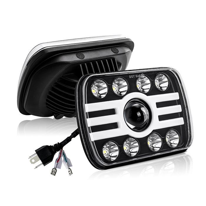 Комплект Правоъгълни LED фарове 5x7" 120W H4 букса, 4 светлини