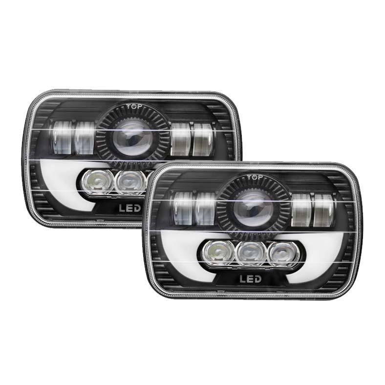 Комплект Правоъгълни LED фарове 5x7" 95W H4 букса, 3 светлини