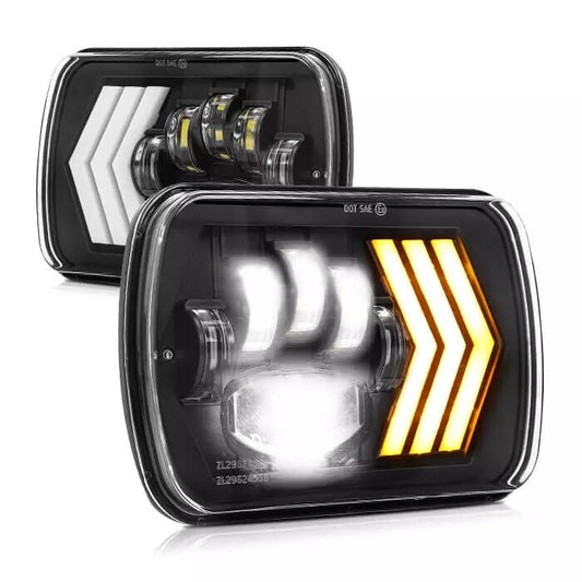 Комплект Правоъгълни LED фарове 5x7" 95W H4 букса, 4 светлини