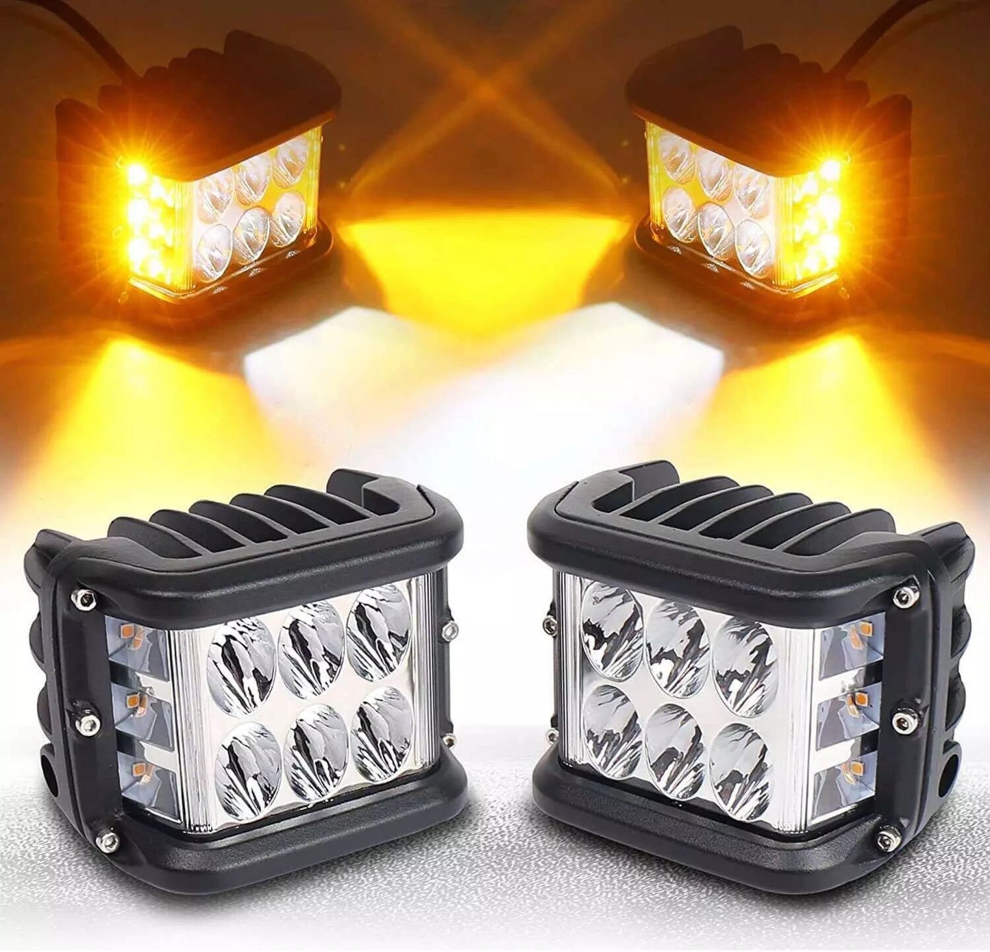 Комплект универсални LED халогени 3" 72W две светлини