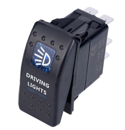 Копче/бутон с надпис DRIVING LIGHTS за вграждане 12V - 24V