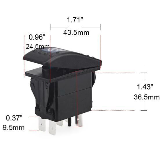 Копче/бутон с надпис OFF ROAD LIGHTS за вграждане 12V - 24V