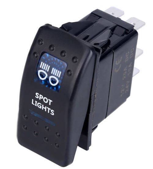 Копче/бутон с надпис SPOT LIGHTS за вграждане 12V - 24V