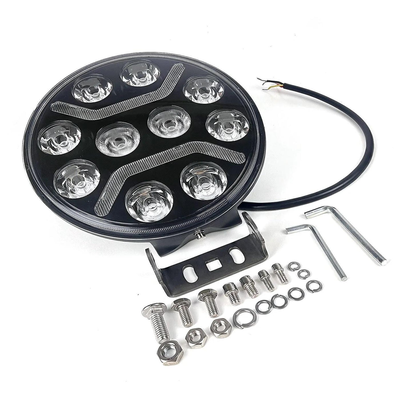 1бр Универсален LED + DRL Фар, бял+оранжев габарит Ø230 мм 12V/24V