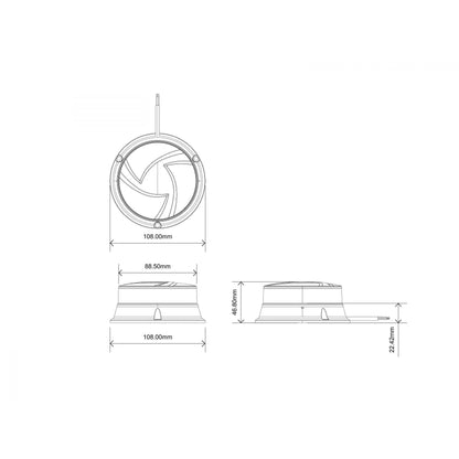 Led авариен буркан - маяк, 19W 12V/24V, въртяща сигнална лампа