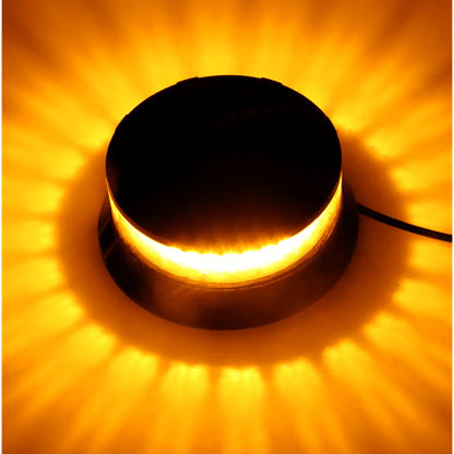 Led авариен буркан - маяк, 24W 12V/24V, въртяща сигнална лампа с магнит