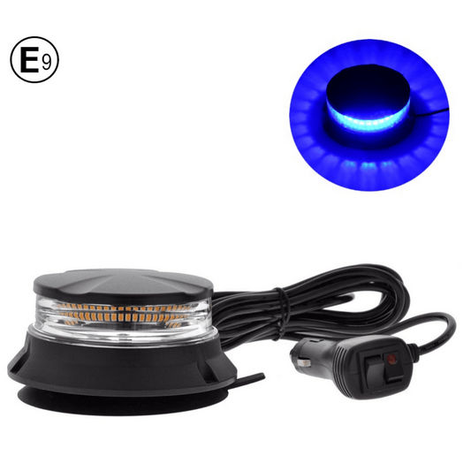 Led буркан със синя светлина - маяк, 24W 12V/24V, въртяща лампа с магнит