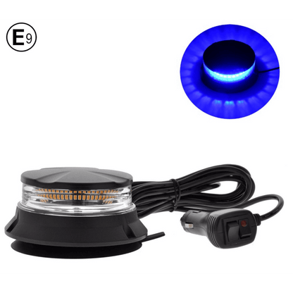 Led буркан със синя светлина - маяк, 24W 12V/24V, въртяща лампа с магнит