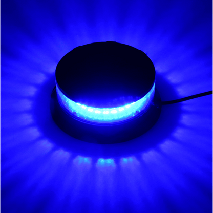 Led буркан със синя светлина - маяк, 24W 12V/24V, въртяща лампа с магнит