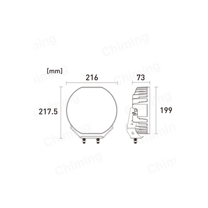 LED Фар с дълга бяла светлина + бяла и жълта габаритна 80W 9100lm 12V/24V Е-марк Е9