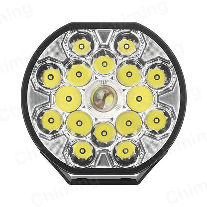 1бр LED фар с дълга бяла светлина + бяла и жълта габаритна 80W 9100lm 12V/24V E-Mark Е9