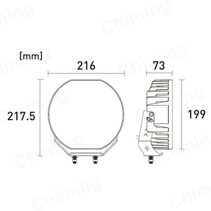 1бр LED фар с дълга бяла светлина + бяла и жълта габаритна 80W 9100lm 12V/24V E-Mark Е9