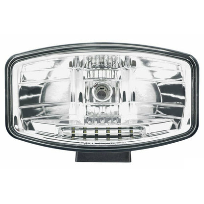 Един 1 Брой Халоген, Фар, 265mm X 161mm, 12V 24V, Крушка H7 + 6 LED Диода, E-Mark, За Камион, Трактор, Багер, Земеделски Машини и др.