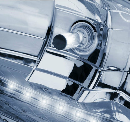 Комплект 2бр халогени, 265mmx161mm, 12V/24V, Крушка H7 + 6 LED диода, E-Mark