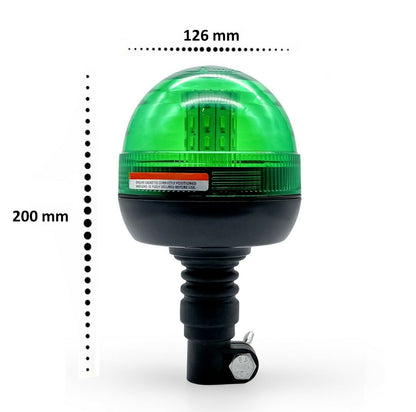 Зелена LED Аварийна Сигнална Лампа Маяк Буркан с 40 Диода и 3 Режима На Светлина 12V - 24V, Е-Mark E9