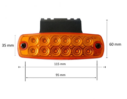 12 LED Аварийна Лампа За Пътна Помощ, Жълта Блиц Светлина, Мигаща, Оранжев, Със Стойка, Водоустойчив, 12V-24V