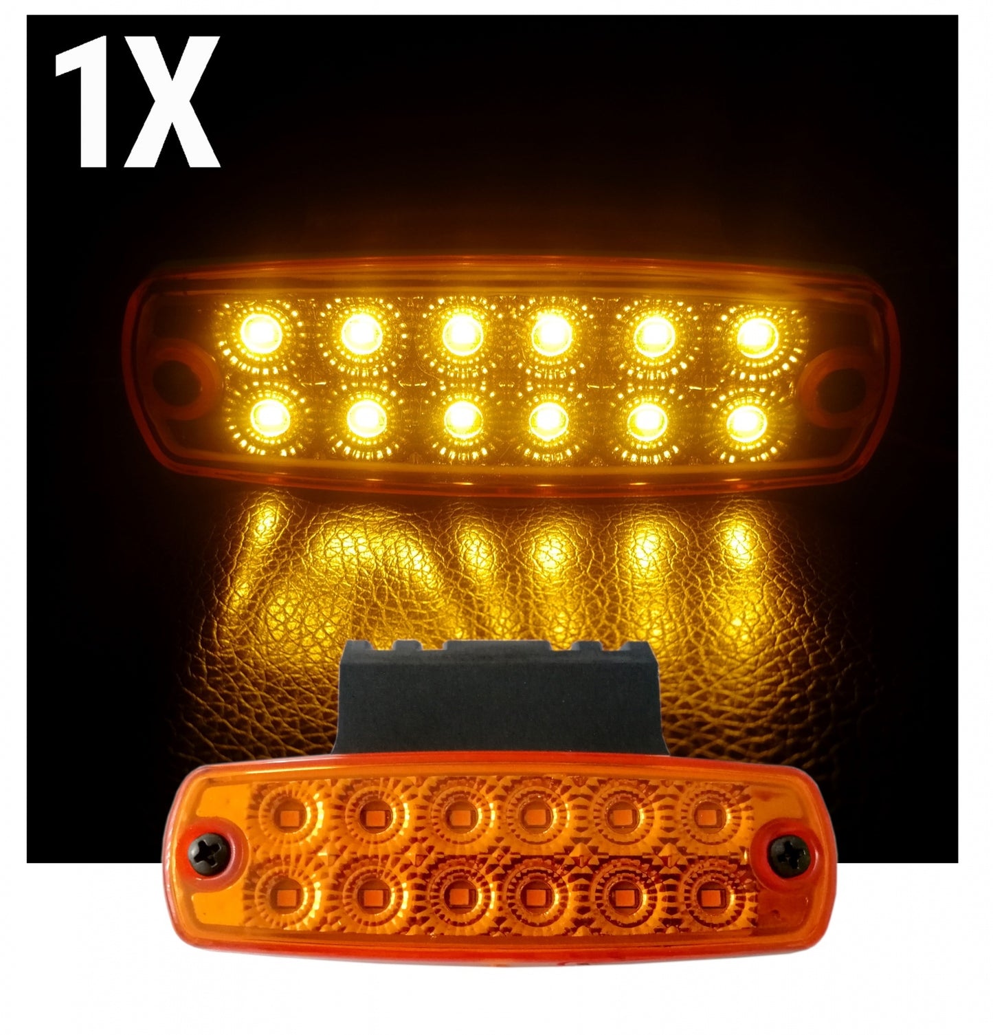 12 LED Аварийна Лампа За Пътна Помощ, Жълта Блиц Светлина, Мигаща, Оранжев, Със Стойка, Водоустойчив, 12V-24V